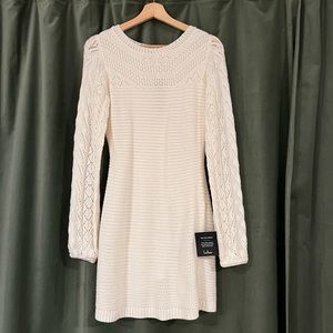 White sweater dress NWT | Lulus